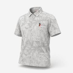 Polera Golf Hombre con Diseño Psicodélico Blanco