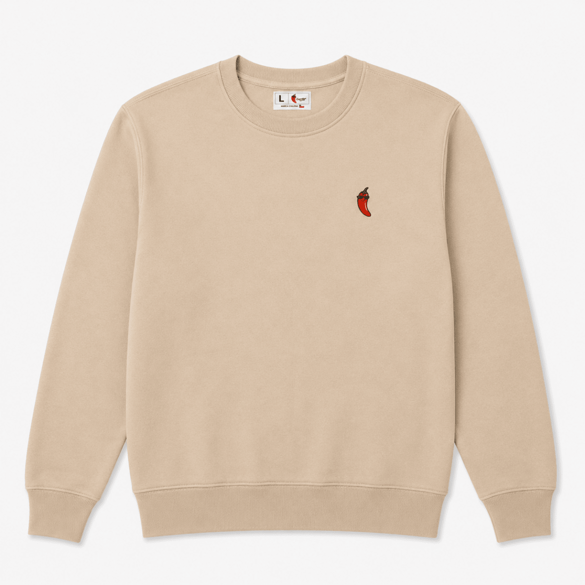 Polerón Cuello Redondo Unisex Beige1