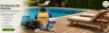 Piscina con productos de mantención y accesorios Rienda