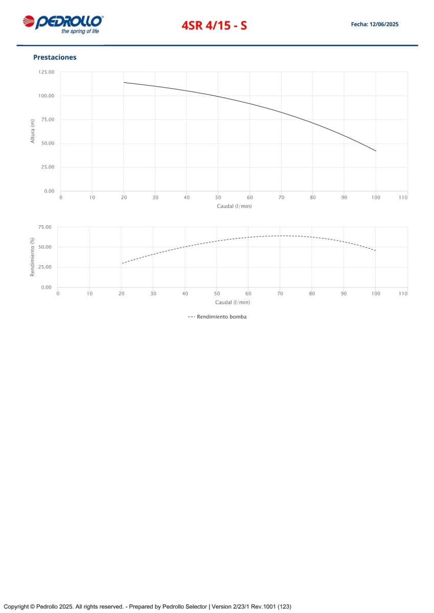 BOMBA POZO  4SR4m/15 S + PD 2HP 220V PEDROLLO3