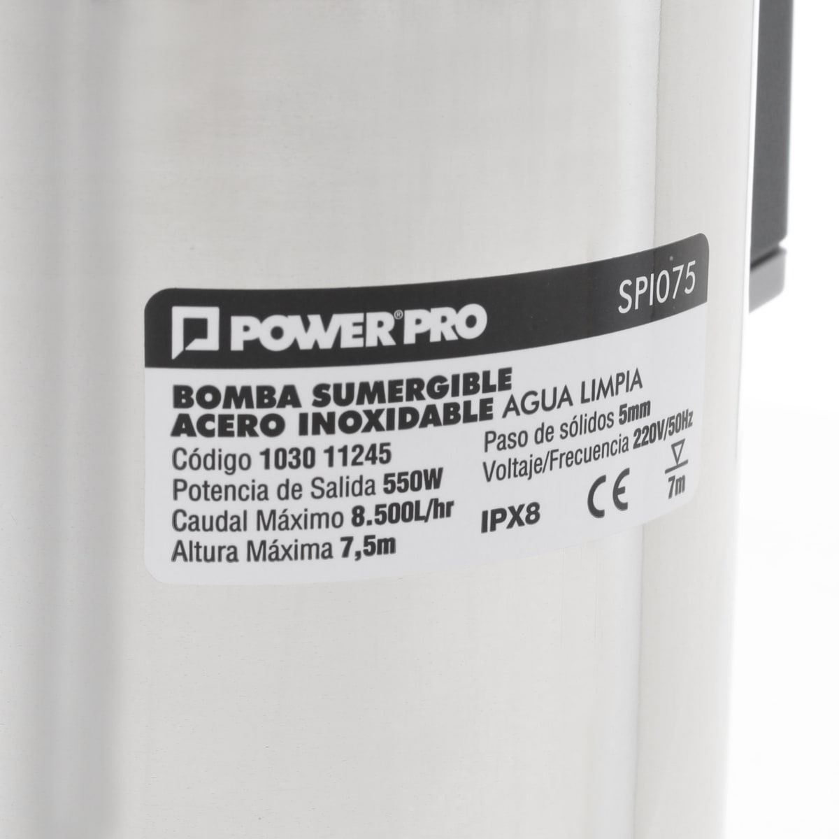 Bomba sumergible acero inoxidable 0,75 HP agua limpia3