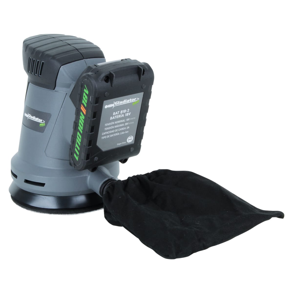 LIJADORA ROTO ORBITAL INALAMBRICA 18V 1 BAT LR8125 GLADIATOR3