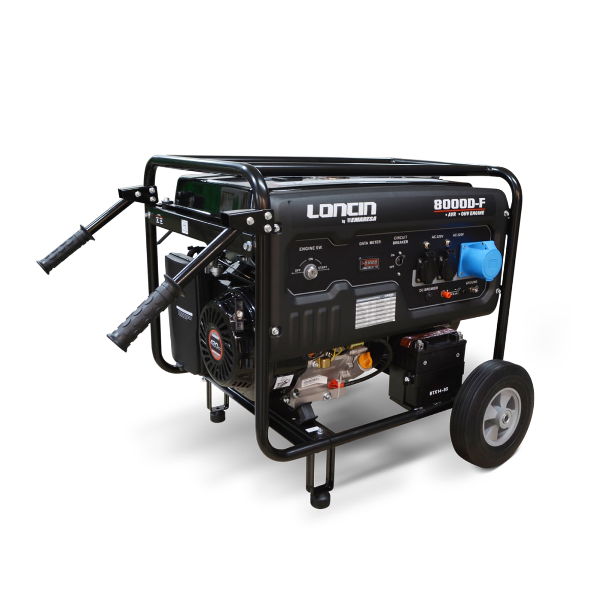 Generador Gasolina LONCIN LC8000DF - 6.5 Kw. P. Eléctrica C/Bat1