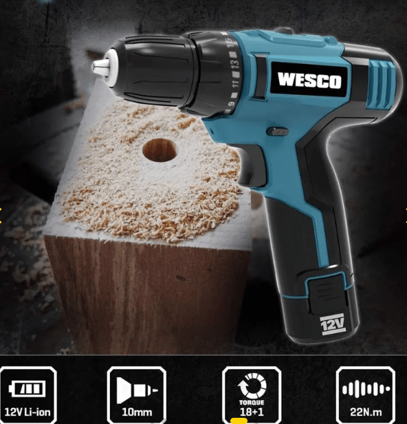 12V ATORNILLADOR 10MM 22NM +2x1.3AH WS2531 WESCO9