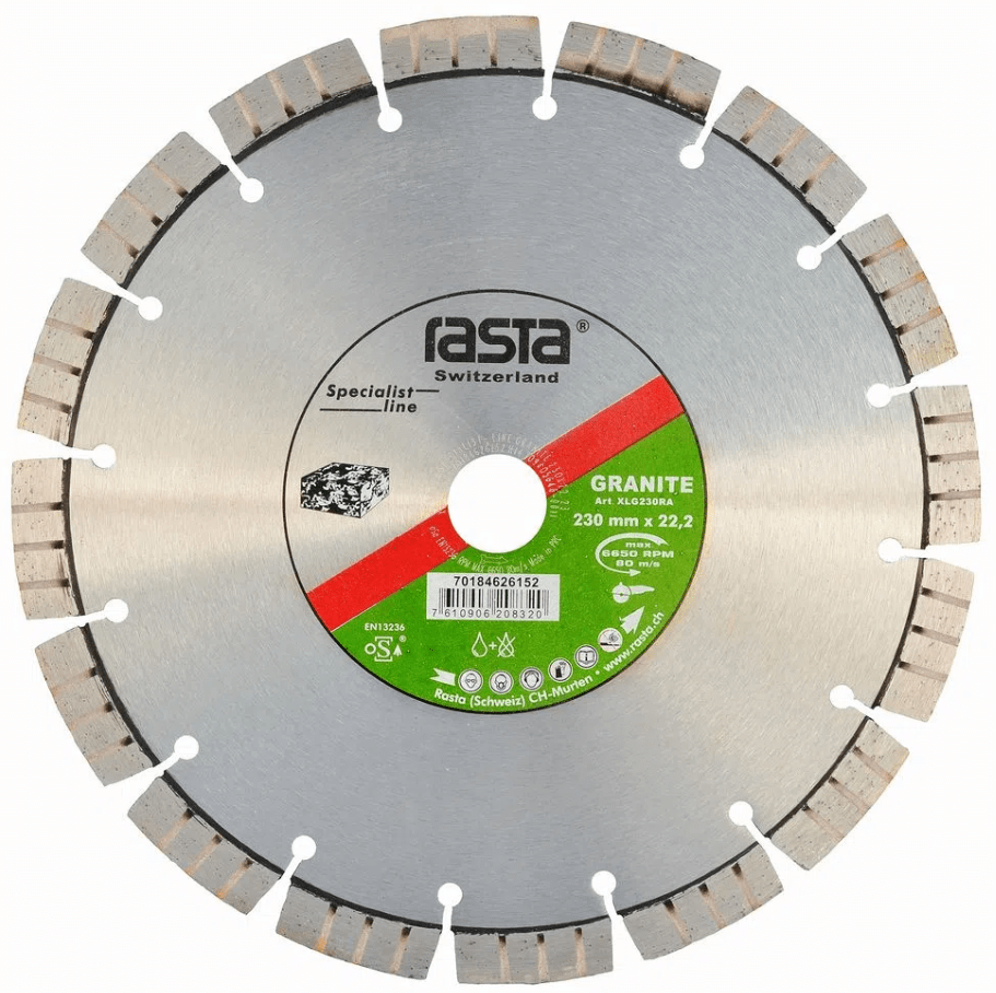 DISCO DIAMANTADO - GRANITO - 9'' - LASER GRANITE - RASTA - (230X3,2X22MM)1