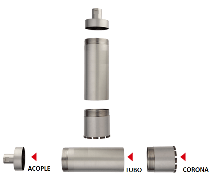 Broca testiguera ensamblada 3 pcs 1 1/2