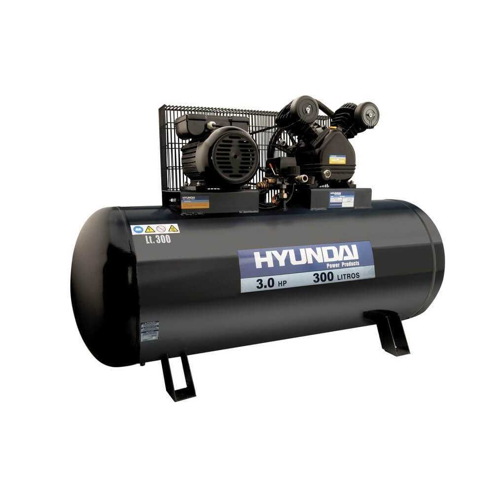 Compresor Hyundai Monofásico 3HP 300L 115psi Correa1