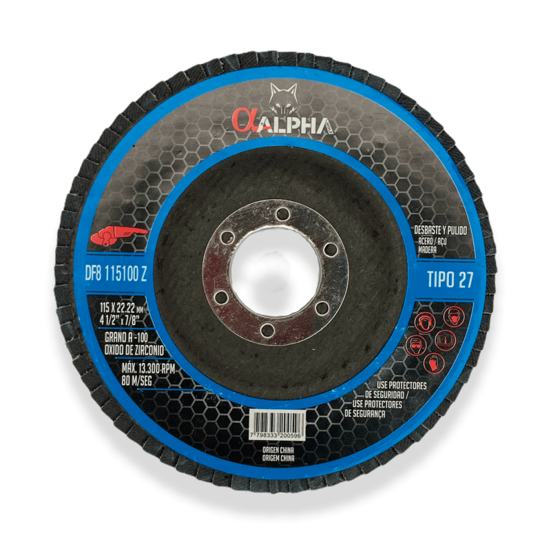 CAJA 20 DISCOS FLAP 4 1/2 ZA100 AZUL1