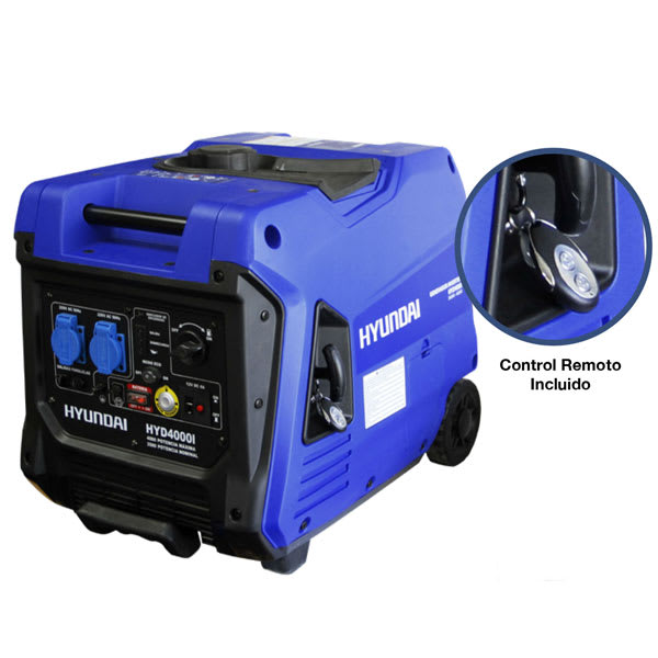 GENERADOR INVERTER DIGITAL HYUNDAI GASOLINA 3,5/4,0 KW PARTIDA ELECTRICA Y MANUAL 82HYD4000I1