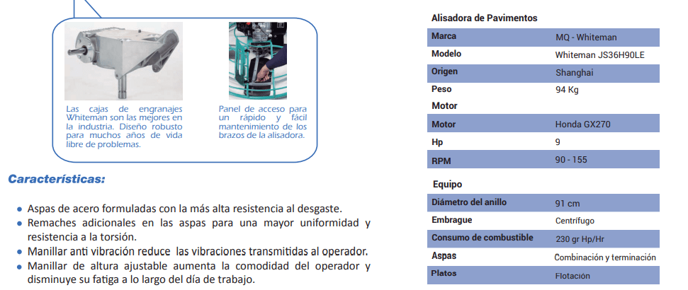 Alisadora de pavimento JS36 36