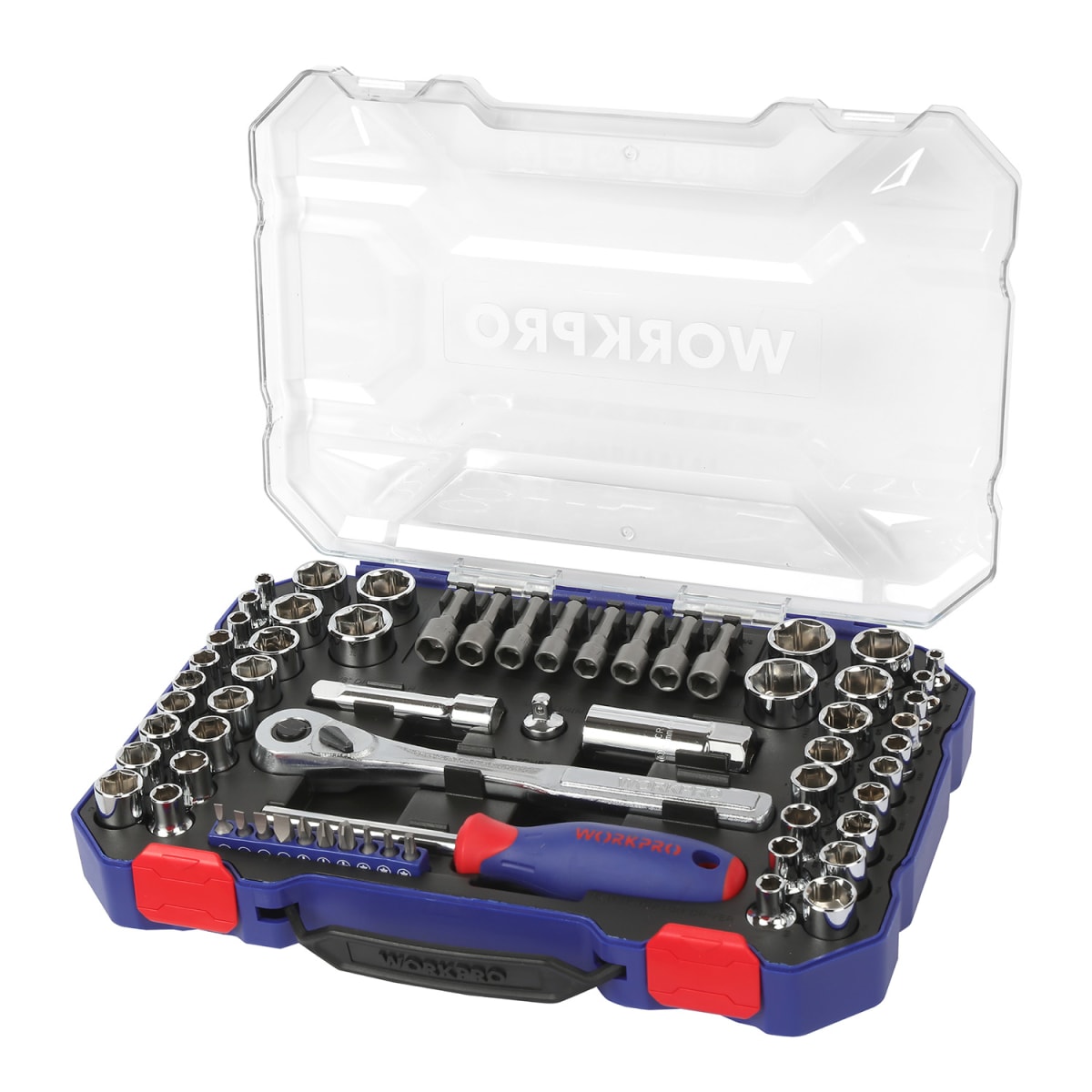 JUEGO DE DADOS 1/4'; Y 3/8'; DE 63 PIEZAS WORKPRO1