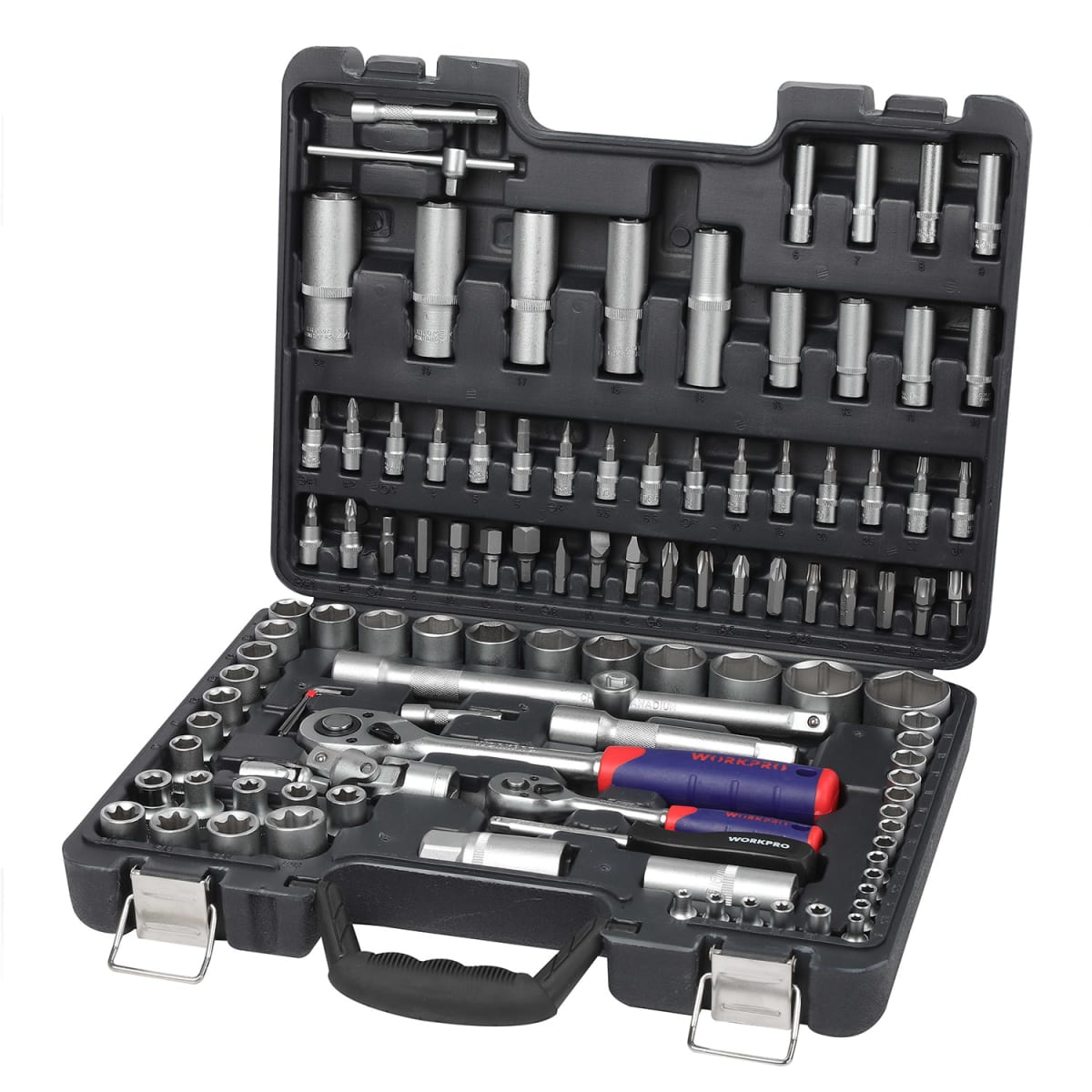 JUEGO DADOS COMBINADOS 1/4 1/2 108 PIEZAS WORKPRO1
