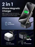 Cargador Magnético 2 en 1 Plegable 15W