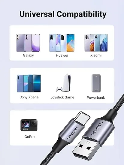 Cable USB-A a USB-C 3A Trenzado (1m)1