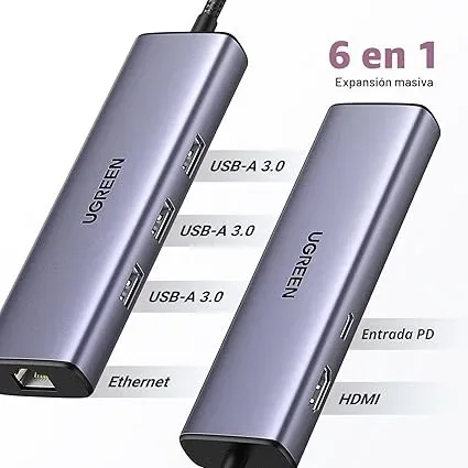 Hub USB-C 6 en 1 con Ethernet Gigabit2