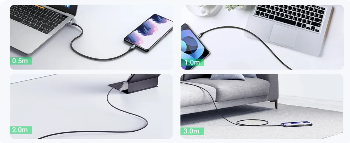 Cable USB-C a USB-C 60W PD Trenzado (1m)6