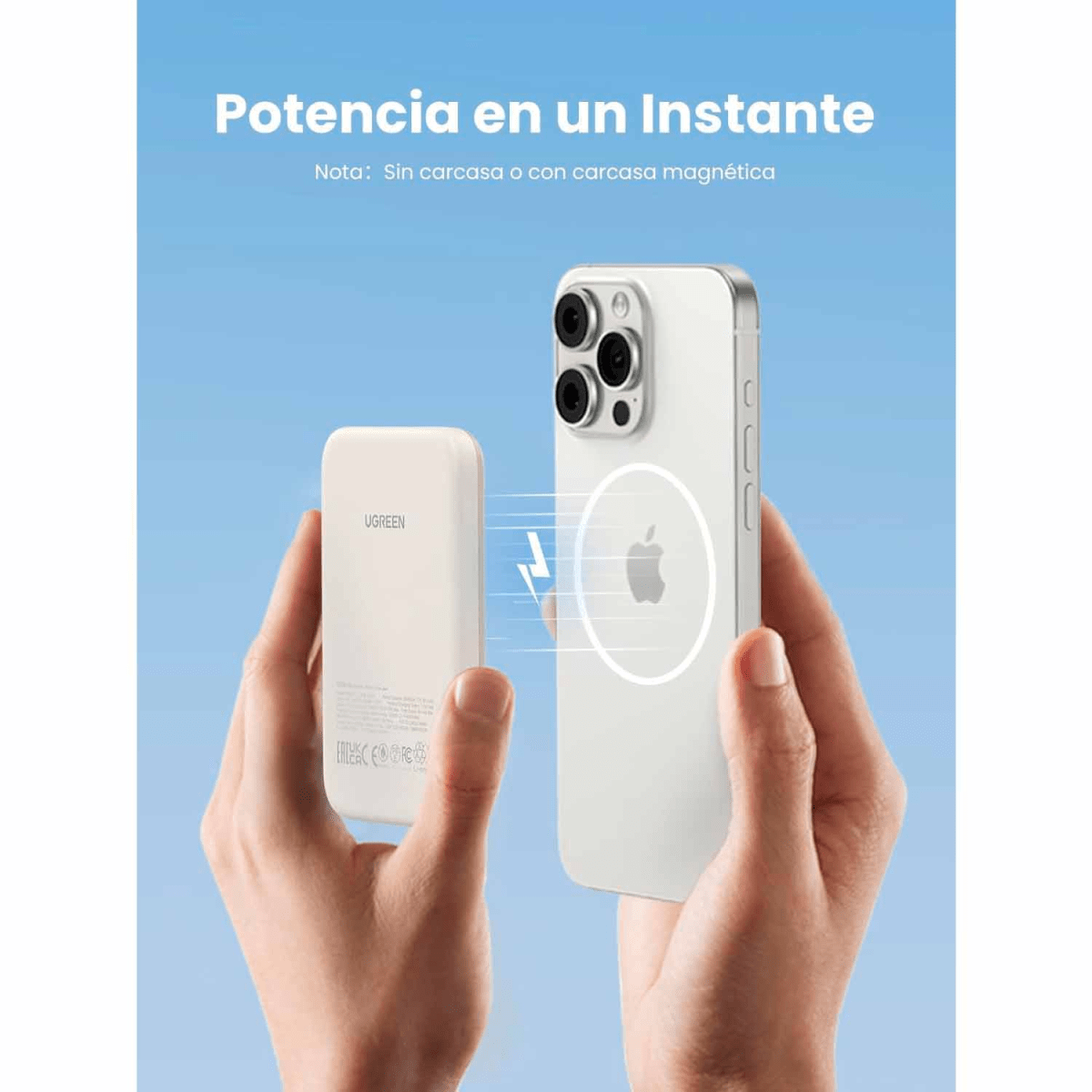 Power Bank Magnética 5000mAh 15W (Beige)2