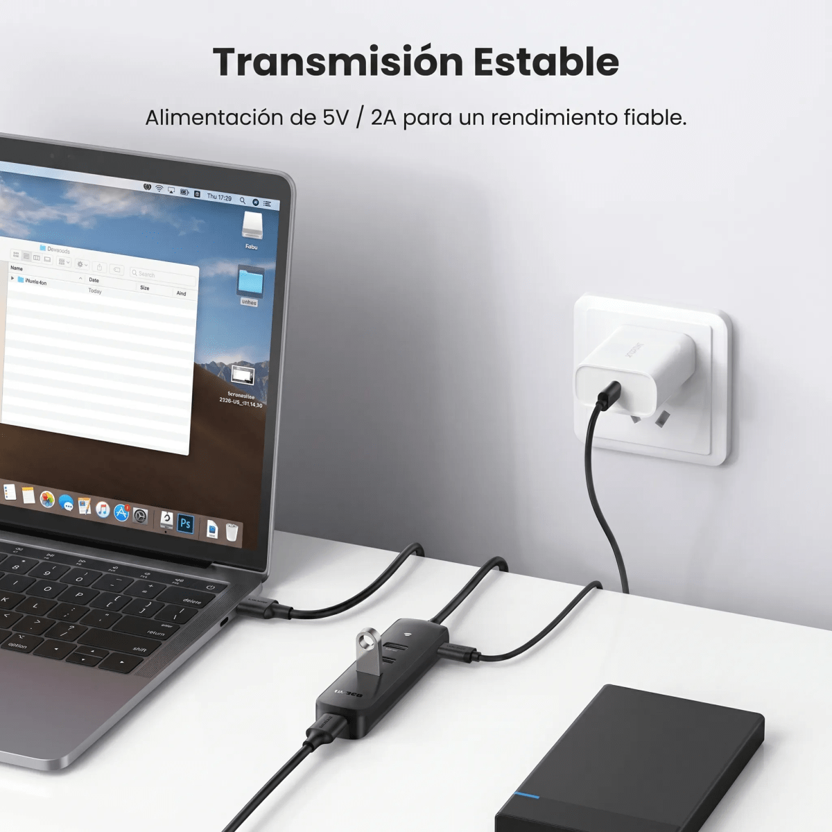 Hub USB 3.0 de 4 Puertos con Cable Largo2