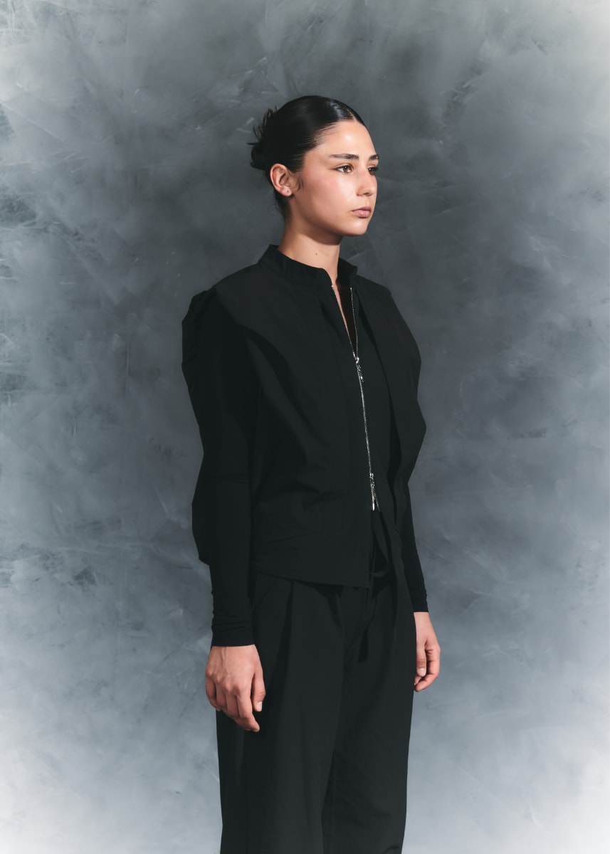 Chaqueta mixta negra1