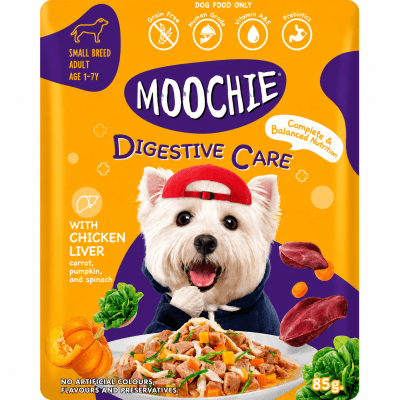 SACHET MOOCHIE CANINO DIGESTIVE CARE POLLO 85 G1
