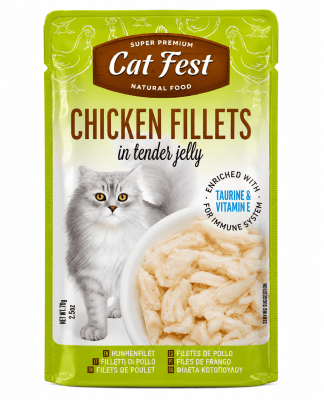 CAT FEST FILLETS POLLO 70G1