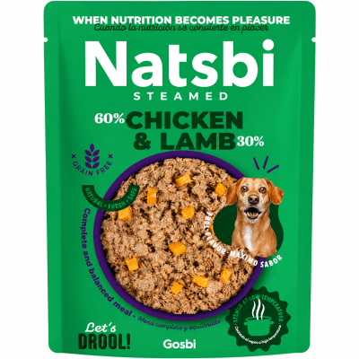 NATSBI DOG STEAMED CHICKEN AND LAMB 200 GR (POLLO Y CORDERO)1