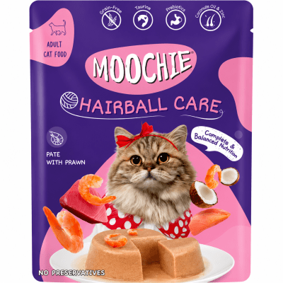 SACHET MOOCHIE FELINO HAIRBALL CARE POLLO Y ATUN 70G1