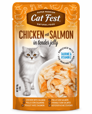 CAT FEST FILLETS POLLO Y SALMÓN 70G1