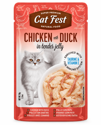 CAT FEST FILLETS POLLO Y PATO 70G1
