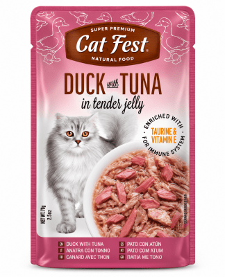 CAT FEST FILLETS PATO Y ATUN 70G1