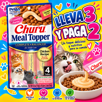 CHURU MEAL TOPPER GATO POLLO 4 TUBOS1