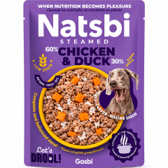 NATSBI DOG STEAMED CHICKEN AND DUCK 500 GR (POLLO Y PATO)