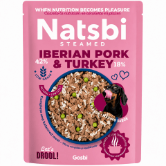 NATSBI DOG STEAMED IBERIAN PORK AND TURKEY 200 GR (CERDO IBERICO Y PAVO)