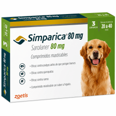 SIMPARICA 20 A 40 KG 3 COMPRIMIDOS