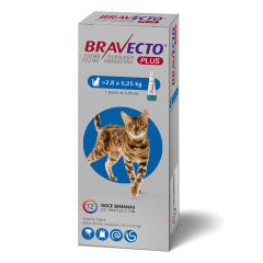 BRAVECTO PLUS GATO PIPETA 2.8 A 6.25 KG