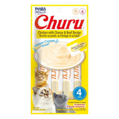 CHURU GATO  POLLO CON QUESO Y CARNE 4 TUBOS