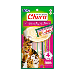 CHURU PERRO POLLO CON SALMON 4 TUBOS
