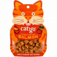 CATGO SNACK PARA GATOS  CUBITOS DE SALMON 50 GR