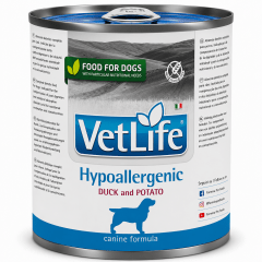 VETLIFE LATA CANINO HYPOALLERGENIC DUCK AND POTATO 300G