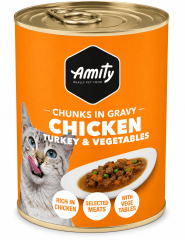 LATA AMITY GATO CHICKEN TURKEY & VEGETALES 415 GR