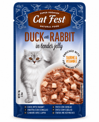 CAT FEST FILLETS PATO Y CONEJO 70G