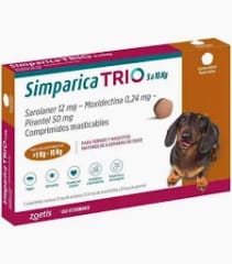 SIMPARICA TRIO 5 A 10 KG 1 COMPRIMIDO