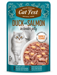 CAT FEST FILLETS PATO Y SALMON 70G