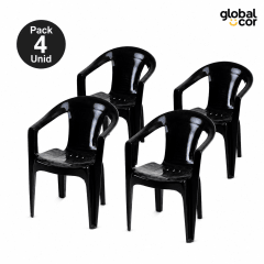 Pack 4 Sillas Milán Negro