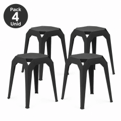 Pack 4 Pisos Apilables Negros