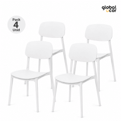 Pack 4 Sillas Apilables Blanco