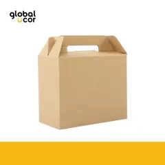 Caja autoarmable con asas, 25x20x12 cm Natural