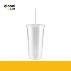 Vaso plástico doble pared aislante 600cc