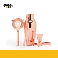 Set de Cóctel metálico Encobrizado