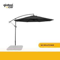 Quitasol lateral colgante Banana Ø3M Negro